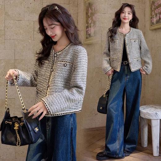 HR YJLY8623气质简约小香单排扣法式短外套 商品图1