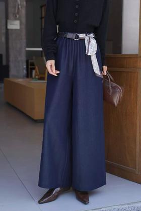 12.12错过没有！清货不退退货勿拍【秋上新】这垂感也太好了吧-2325丝带款品质阔腿裤休闲牛仔裤-喜出