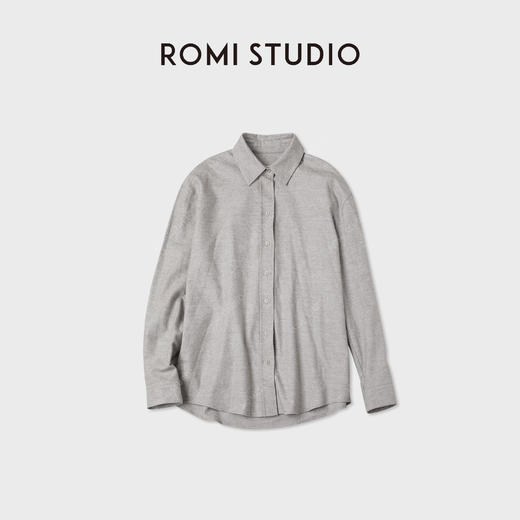ROMI STUDIO“自然无拘”牦牛绒混纱气质松弛廓形衬衫RWCASG5920 商品图1