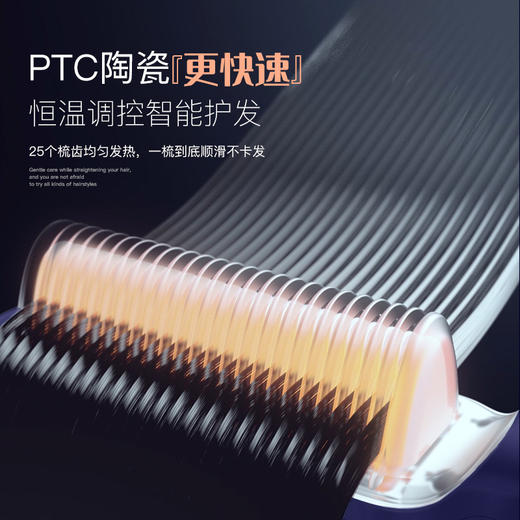 新款金稻直发梳负离子专用不伤发便携式家用直发器直卷两用直发梳 商品图1