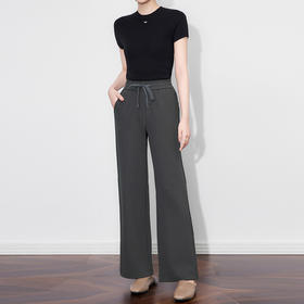 「高货wl」全新升级【铂金会员220/天猫289/差价69】(05912)洛诗琳松弛慵懒风休闲裤2025秋季系带抽绳显瘦直筒阔腿裤