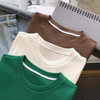 【清仓款 不退换】好品质推荐！一定要入手！2025小众设计感两侧压线丝光棉圆领短袖T恤女 商品缩略图3
