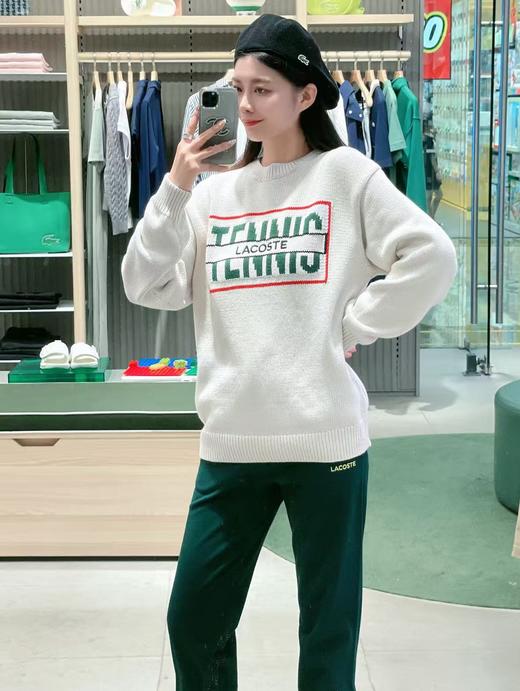 【4折】5楼LACOSTE法国鳄鱼女装秋冬时尚logo字母舒适套头毛衣毛衫|AF0641-98-R1T 吊牌价1990 折后价790 商品图0