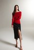 ELLA JADE 高级感红色一字肩针织上衣 21452 商品缩略图2