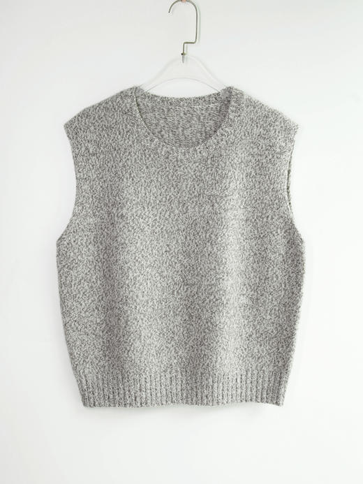 小樽的冬天羊绒羊毛圆领杂色马甲 商品图4