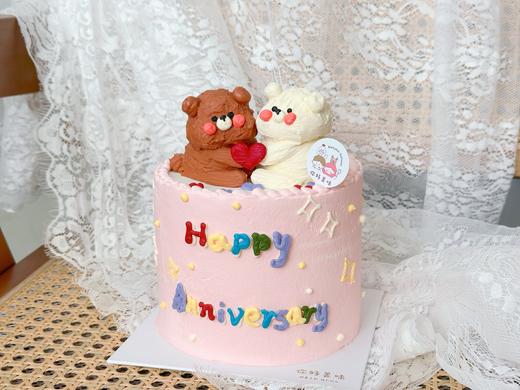 情侣立体小熊主题蛋糕（提前一天预定） 商品图0