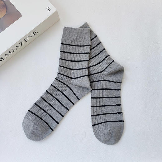基础-简约条纹简约男袜-纪念日百货门店同款166545449 商品图3