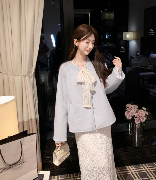 张心子【高分姐姐】秋冬温柔风蕾丝半身裙 U2510037 商品图4