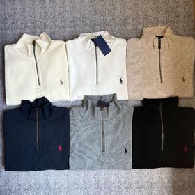 PL高品质！可扫码！2025美式长袖polo半拉链翻领宽松百搭卫衣！