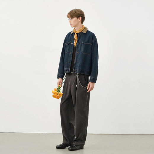 714street复古巴恩风灯芯绒翻领牛仔外套男2025秋季水洗工装夹克 商品图2