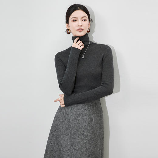 「高货wl」全新升级【铂金会员183/天猫239/差价56】(05158)洛诗琳超细美丽诺羊毛针织衫2025秋冬百搭纯色高领打底衫 商品图2