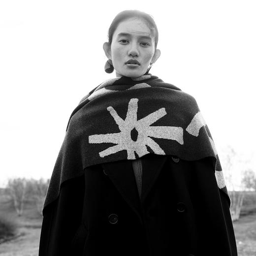 东黎 • 山羊绒女士秋季古老岩画流苏围巾 5603 商品图3