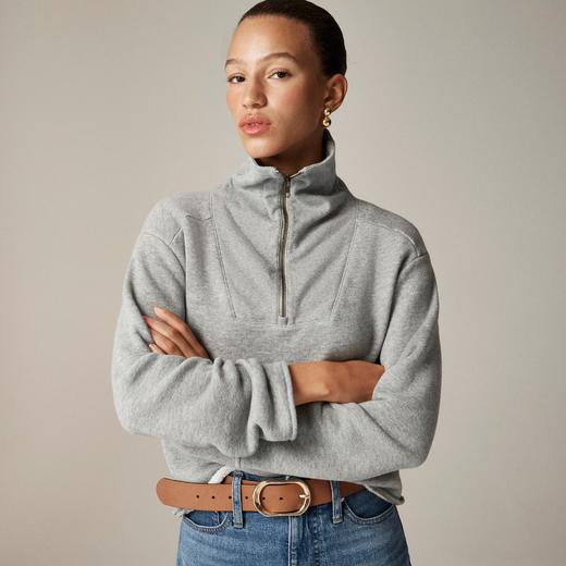 3折！Jcrew轻奢品牌 拉链领休闲卫衣 只要￥350直邮到手 商品图1