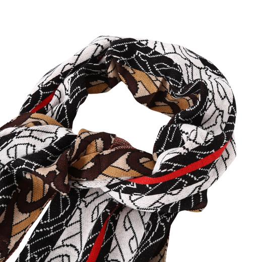 博柏利 TB标识拼色条纹羊绒🧣围巾棕色 商品图5