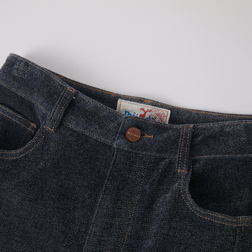 谜底牛仔裤长裤2025年冬季新品雪尼尔牛仔复古萝卜裤女254MJ1658 商品图3