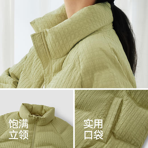 森马羽绒服女冬季肌理提花插肩袖宽松80绒子2025新款温柔小众上衣 商品图3