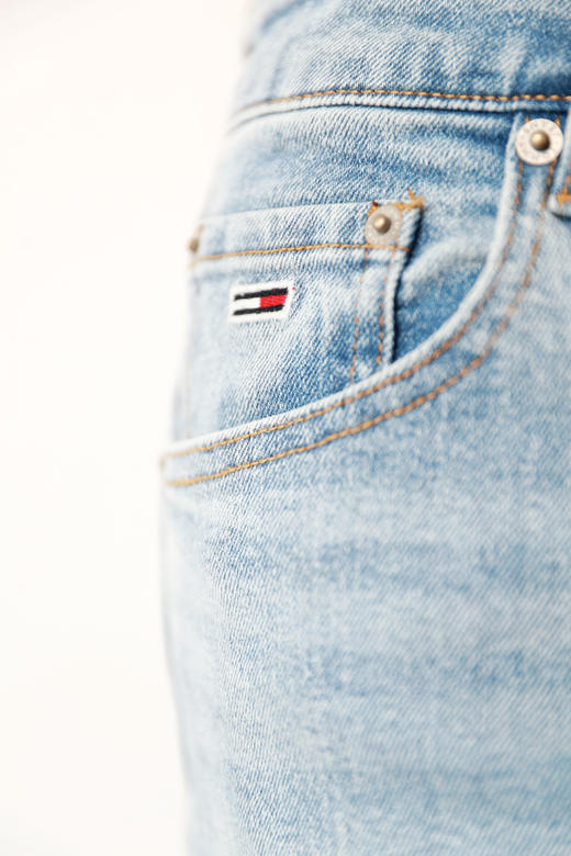 丹宁复古仔裤，YKK吉田拉链。美式磨白水洗宽松锥型牛仔裤C092568 商品图12