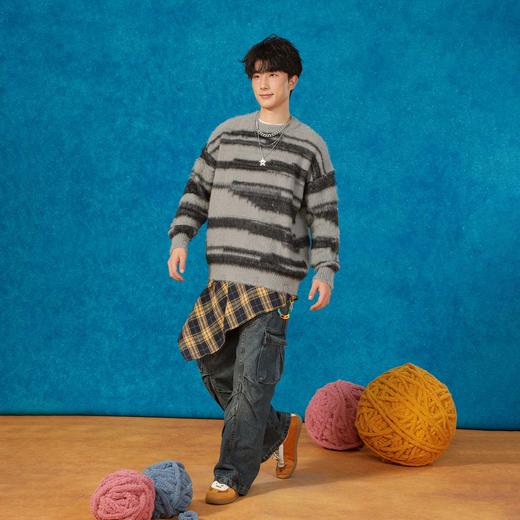 潮流条纹套头毛衣-纪念日百货门店同款166196066 商品图1