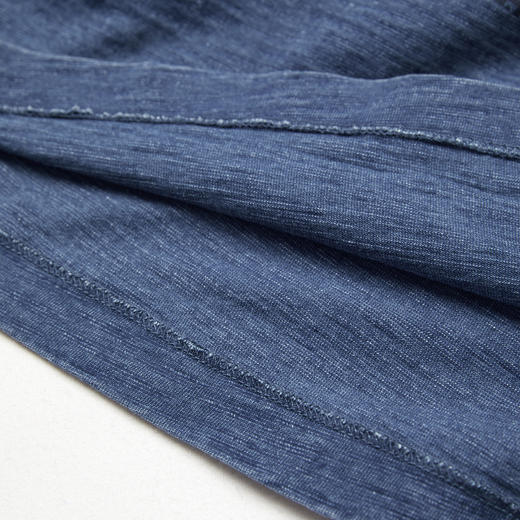 ROMI STUDIO“航海记述”特染竹节棉复古蓝印花短袖T恤RWCAST6257 商品图4