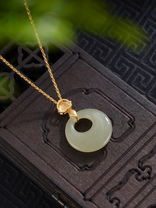 子佩集S925银【平安莲】套链【DZ05311】纯银古法银项链平安扣镀金2509 商品图6