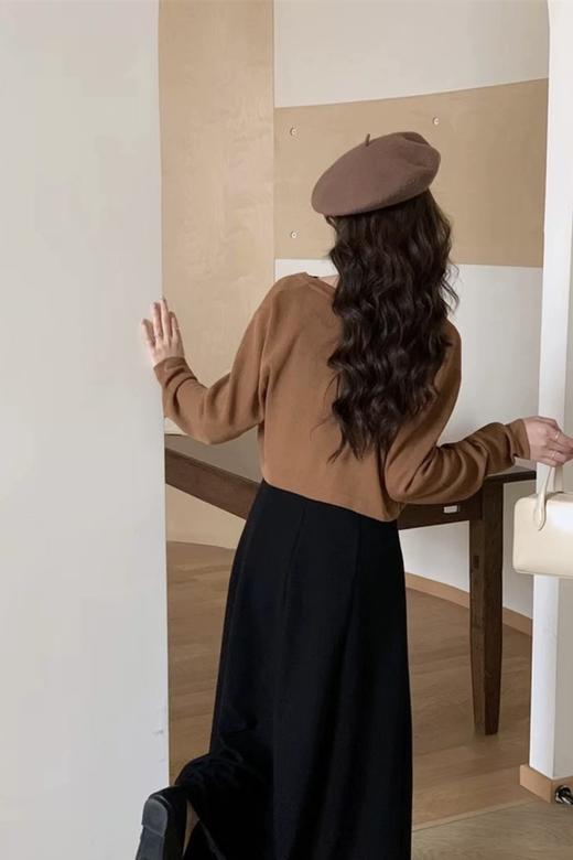 Le Malene 棕色针织开衫吊带裙套装 21228 商品图4