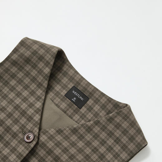 西遇复古高智感格纹通勤套装女秋季西装马甲搭半身裙两件套V2651148 商品图5