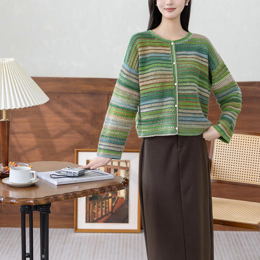 苏苏姐家雨松开衫手工diy钩针编织段染羊毛线毛线团上衣材料包 商品图1