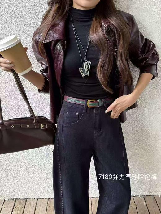 【爆款牛仔】2025秋季新品～7180弹力气球内里印花版升级牛仔裤-喜出 商品图2