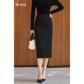 米思阳2026春季新款法式小香风黑色显瘦高级感高腰直筒半身裙女4770