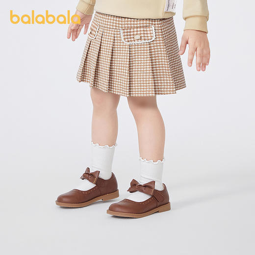巴拉巴拉童装儿童短裙女童秋装千鸟格百褶裙半身裙小香风裙子洋气 商品图1