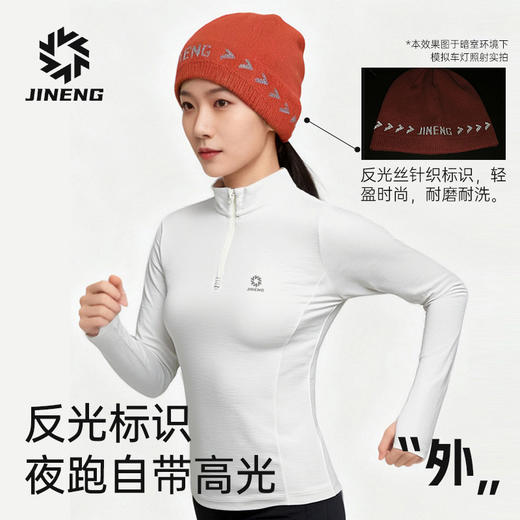 积能 秋冬新款夜间跑步反光帽子男女款透气舒适加厚防寒保暖 商品图2