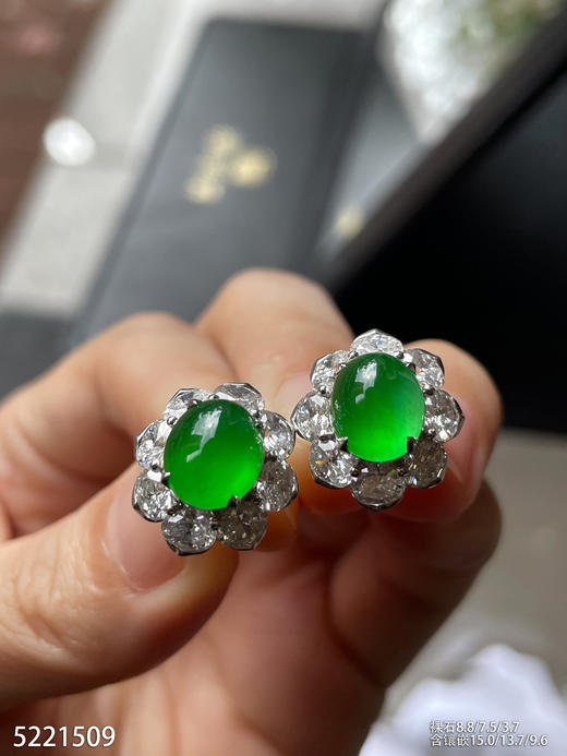 玻璃种黄阳色系蛋面耳钉【5221509】具体价格微信咨询 商品图5