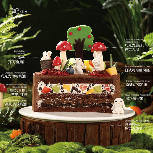 天秤座 ∙ 萌兔秘境 ∙巧克力鲜果脆脆蛋糕，可选1.5/2.5/6磅  | 36 CAKE 商品图3