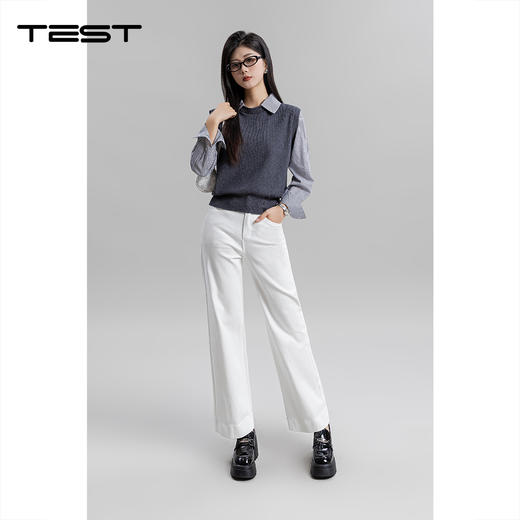 秋上新简约百搭针织拼接针织衫1253139 商品图4