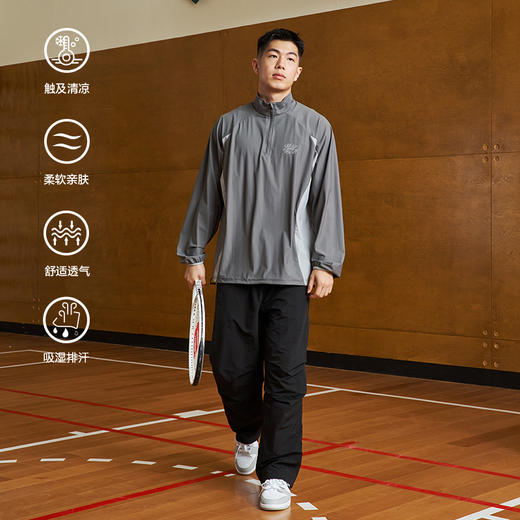 LUSHISI吸湿速干抽绳设计半拉链速干运动T恤长袖POLO伟大航行主题 商品图3