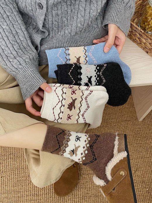 【家居百货】到手6双！费而岛小狗又出新品啦！又又又要自留了【Cboe Kndad复古小狗袜】omg！配色美呆了超好看 商品图4