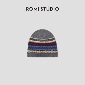 ROMI STUDIO“冬日氛围”100%羊毛费尔岛提花百搭针织帽 RWCAPZ5083