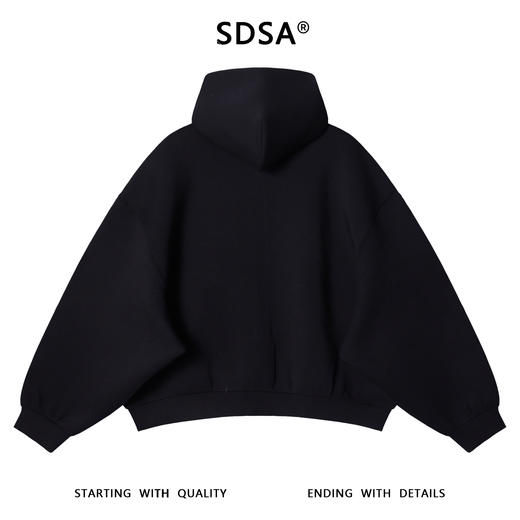 SDSA男士秋冬新款痞帅男装百搭休闲纯色连帽拉链卫衣百搭时尚上衣 商品图5