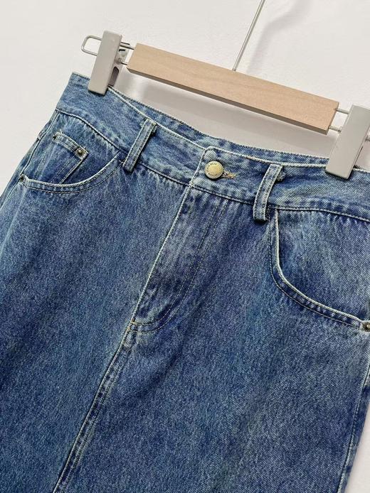 11.11直降到底！！【秋上新】100%棉5219牛仔半裙毛边后开叉-喜出 商品图5