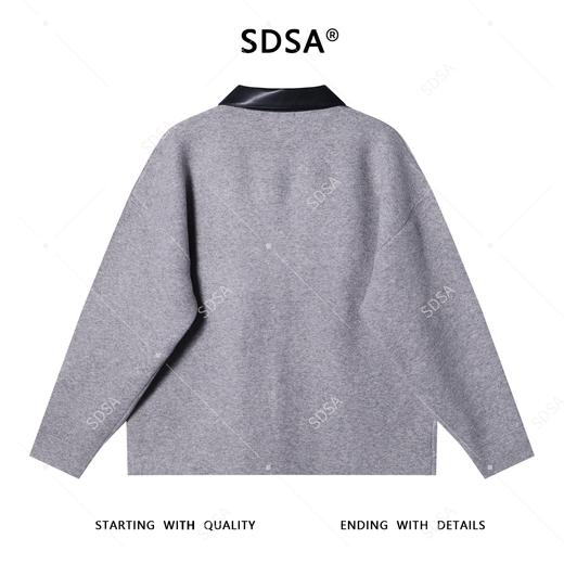 M056SDSA秋冬新款痞帅男装时尚拼色翻领针织衫百搭慵懒风毛衣外套宽松 商品图4