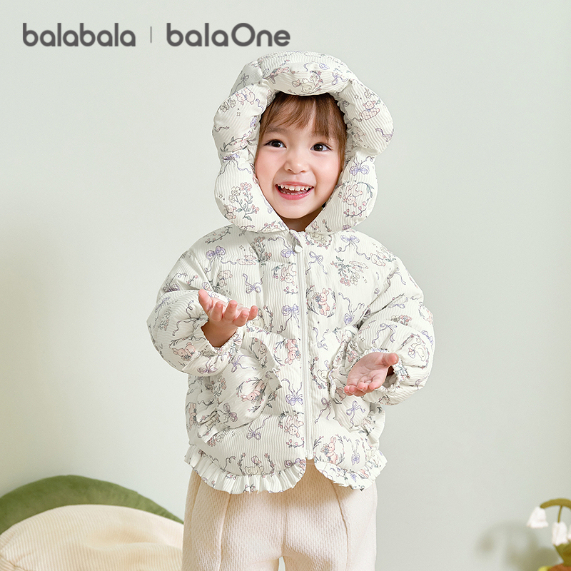 巴拉巴拉balaOne童装宝宝羽绒服女童2025新款厚外套保暖上衣冬季