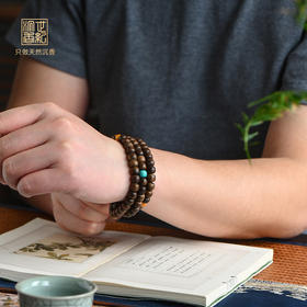 天然惠安沉香桶珠 沉水级 8.3mm*85颗 31克 SP12050