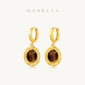 Manreya玛芮雅“秋焰金眸”虎眼石耳环|虎眼石