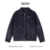 8702SDSA秋冬新款痞帅男装美式绒面纯色压线拉链翻领夹克外套时尚休闲 商品缩略图1