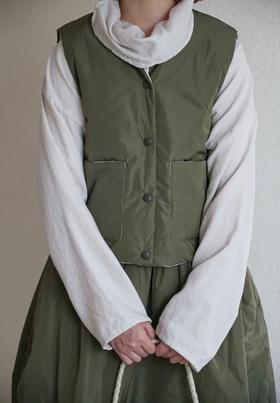 Gauze 轻薄保暖棉服马夹背心（2色可选）
