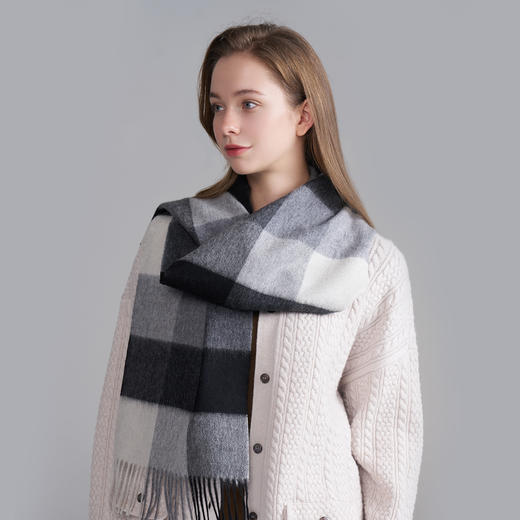 *【卡蒙】羊毛围巾披肩两用时尚格子拼色保暖围脖KM-1974/1975 商品图2