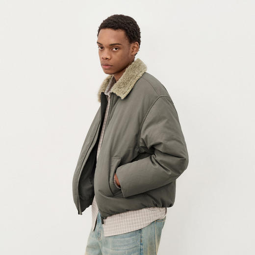 714street美式复古【立领/翻领】夹棉外套男2025冬季防风工装棉服 商品图1