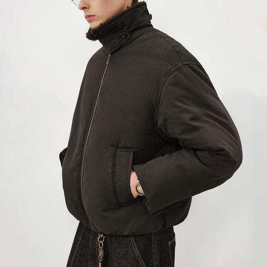 714street美式复古【立领/翻领】夹棉外套男2025冬季防风工装棉服 商品图0