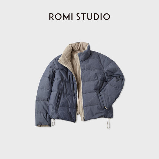 ROMISTUDIO白鹅绒正反两穿牛仔-灯芯绒正反两穿秋冬鹅绒服RWCWW86391 商品图1