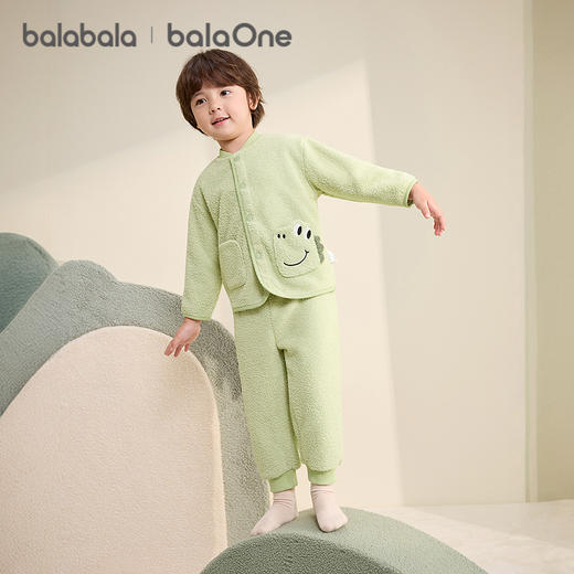 巴拉巴拉balaOne儿童家居服套装男童女童2025冬季新款半边绒保暖 商品图2